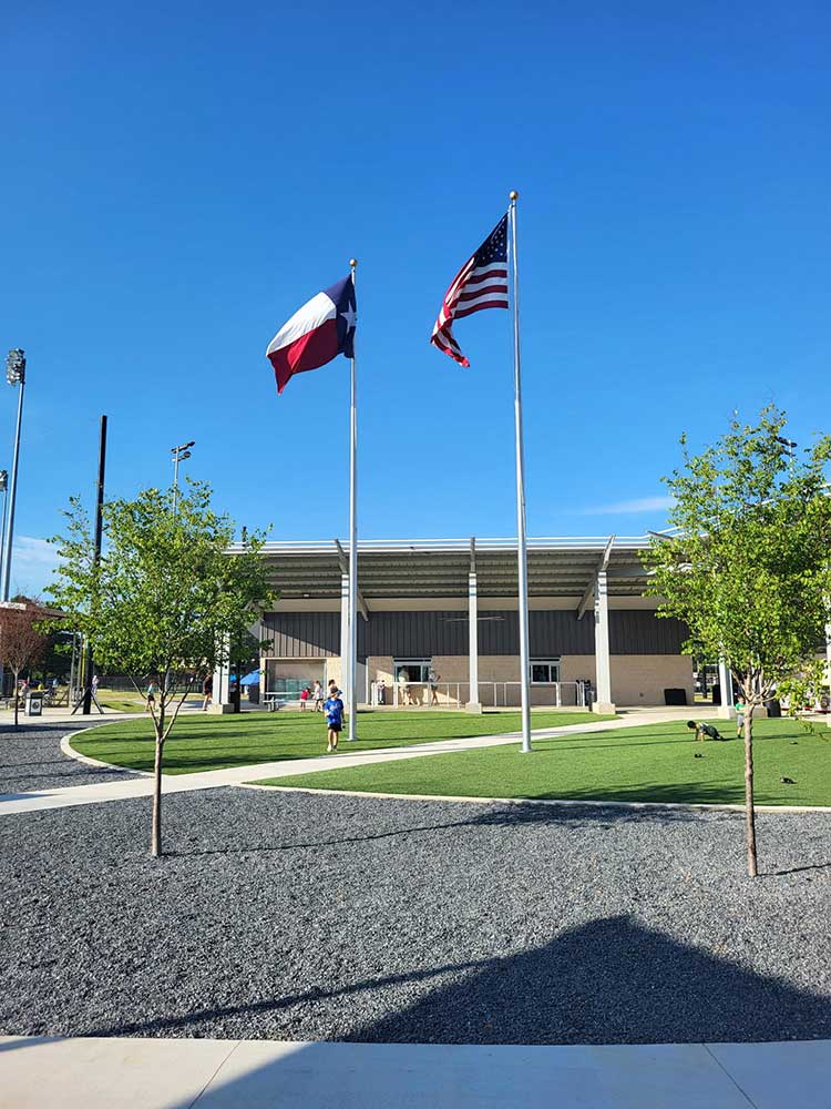 External-Rotating-40'-Satin-Flagpoles-with-8'-x-12'-2Ply-Flags